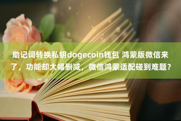 助记词转换私钥dogecoin钱包 鸿蒙版微信来了，功能却大幅删减，微信鸿蒙适配碰到难题？